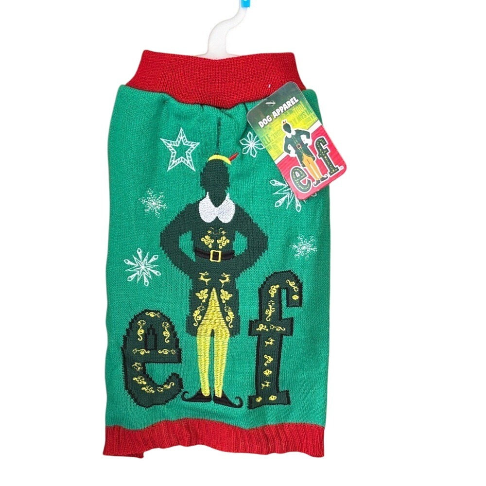 Elf Movie Dog Sweater SZ Small Winter Holiday Christmas Festive (New)